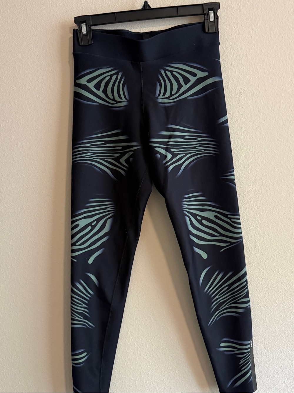 ultracor Black Active Leggings with Teal Accents
